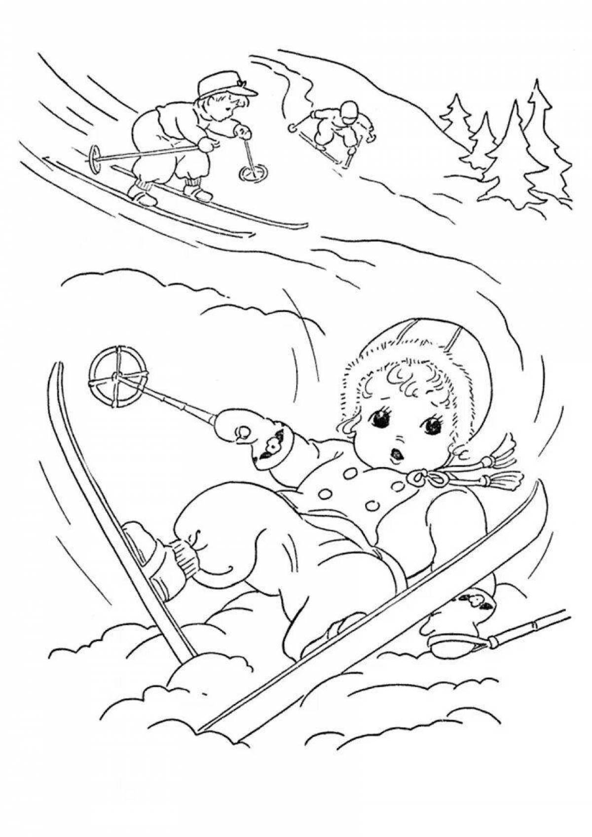 Coloring book inspiring winter safety rules