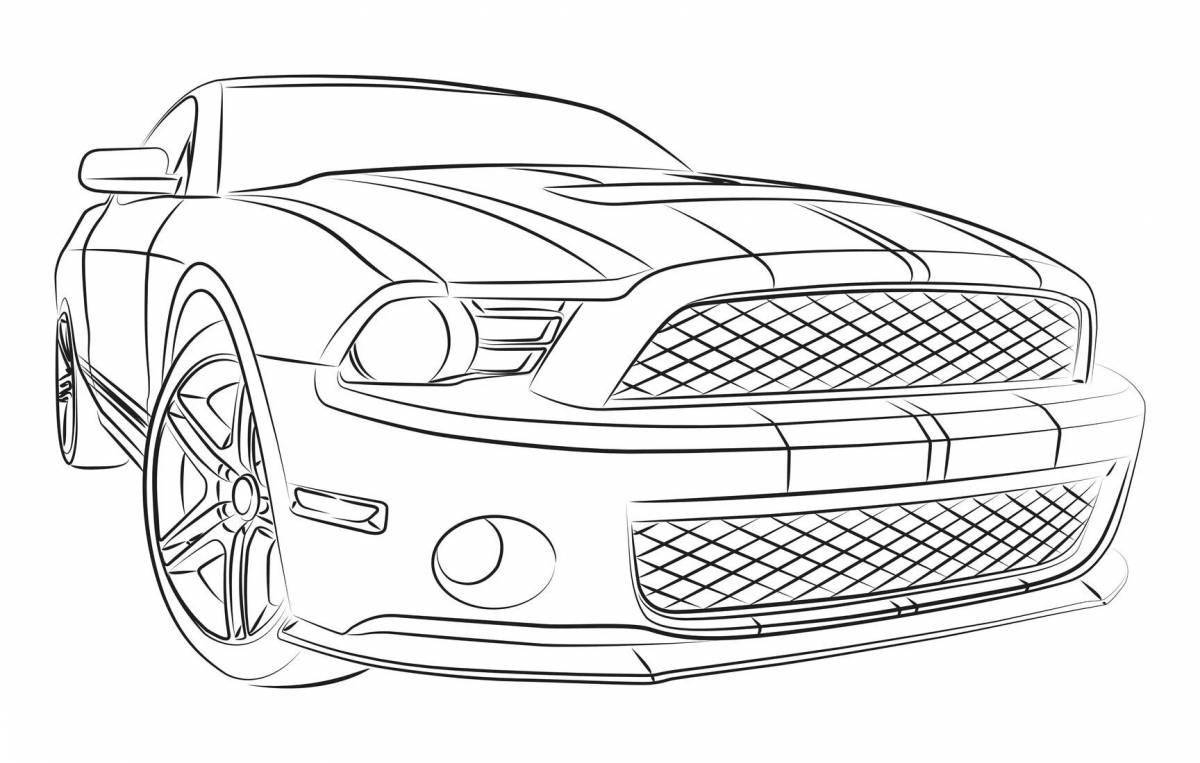 Coloring majestic ford mustang