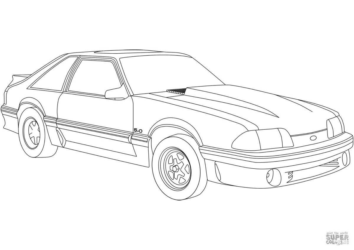 Coloring book gorgeous ford mustang