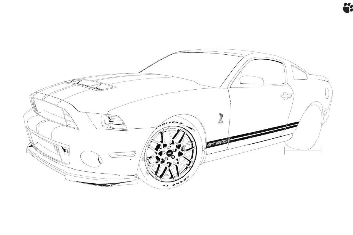 Awesome ford mustang coloring page
