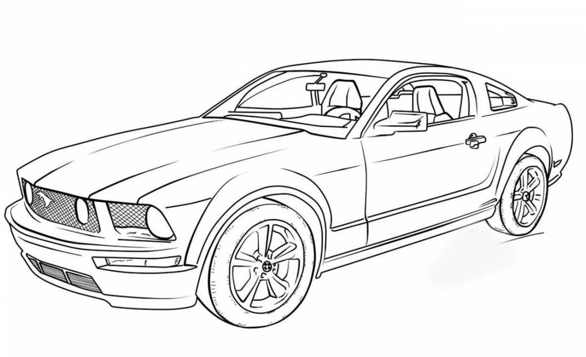 Coloring bright ford mustang