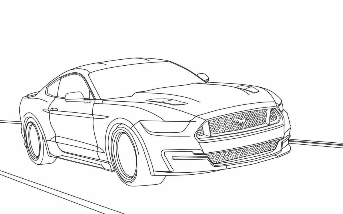 Luxury ford mustang coloring page