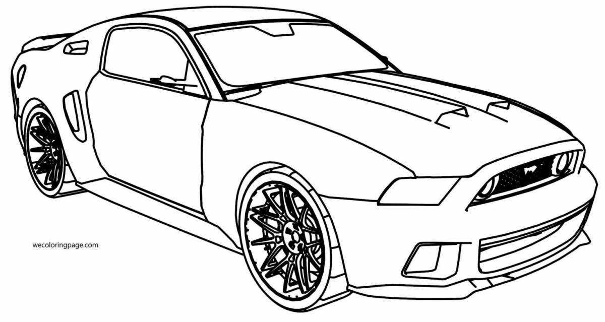 Generous Ford Mustang Coloring Page