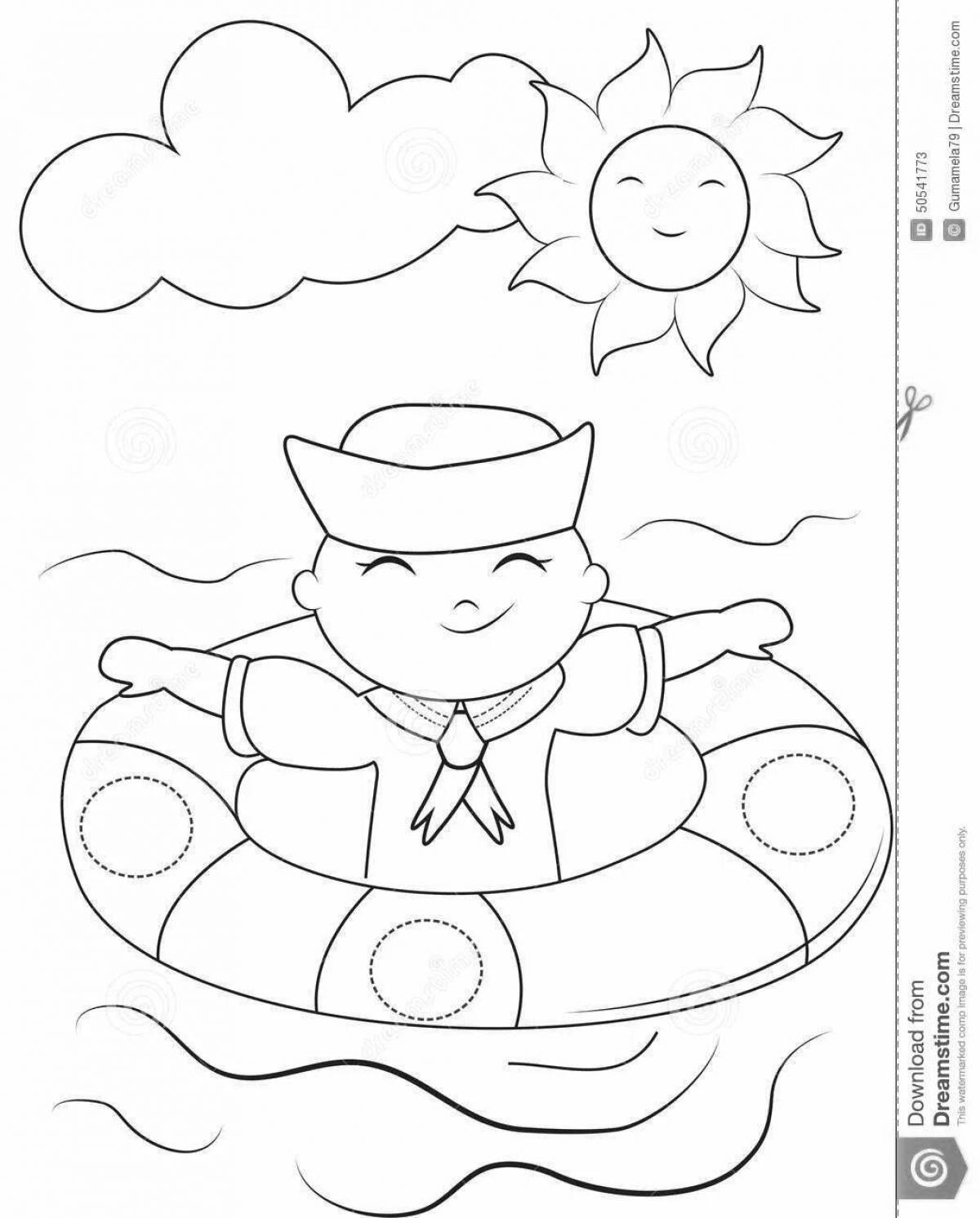 Солнечная раскраска моряк