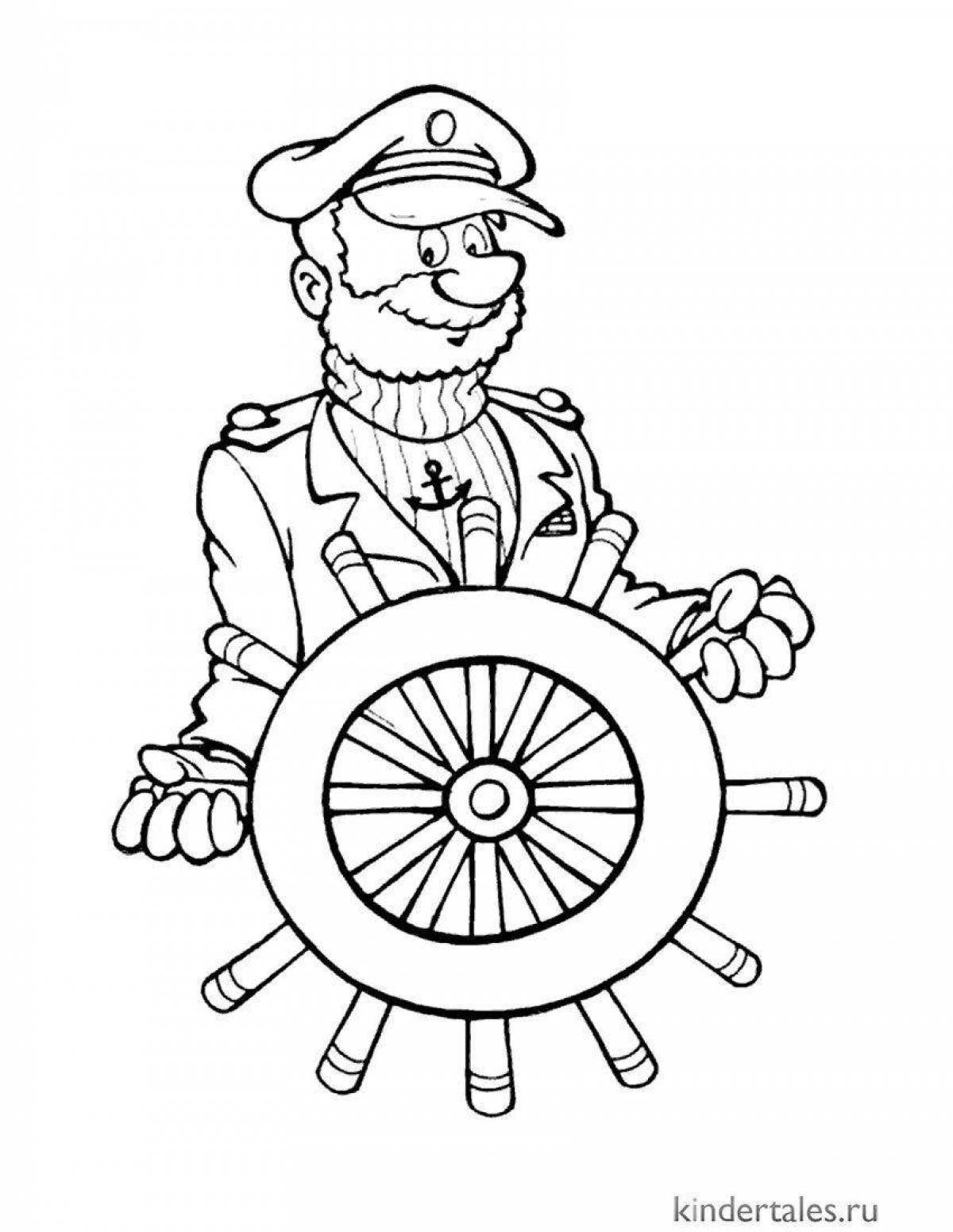 Анимированная раскраска моряк