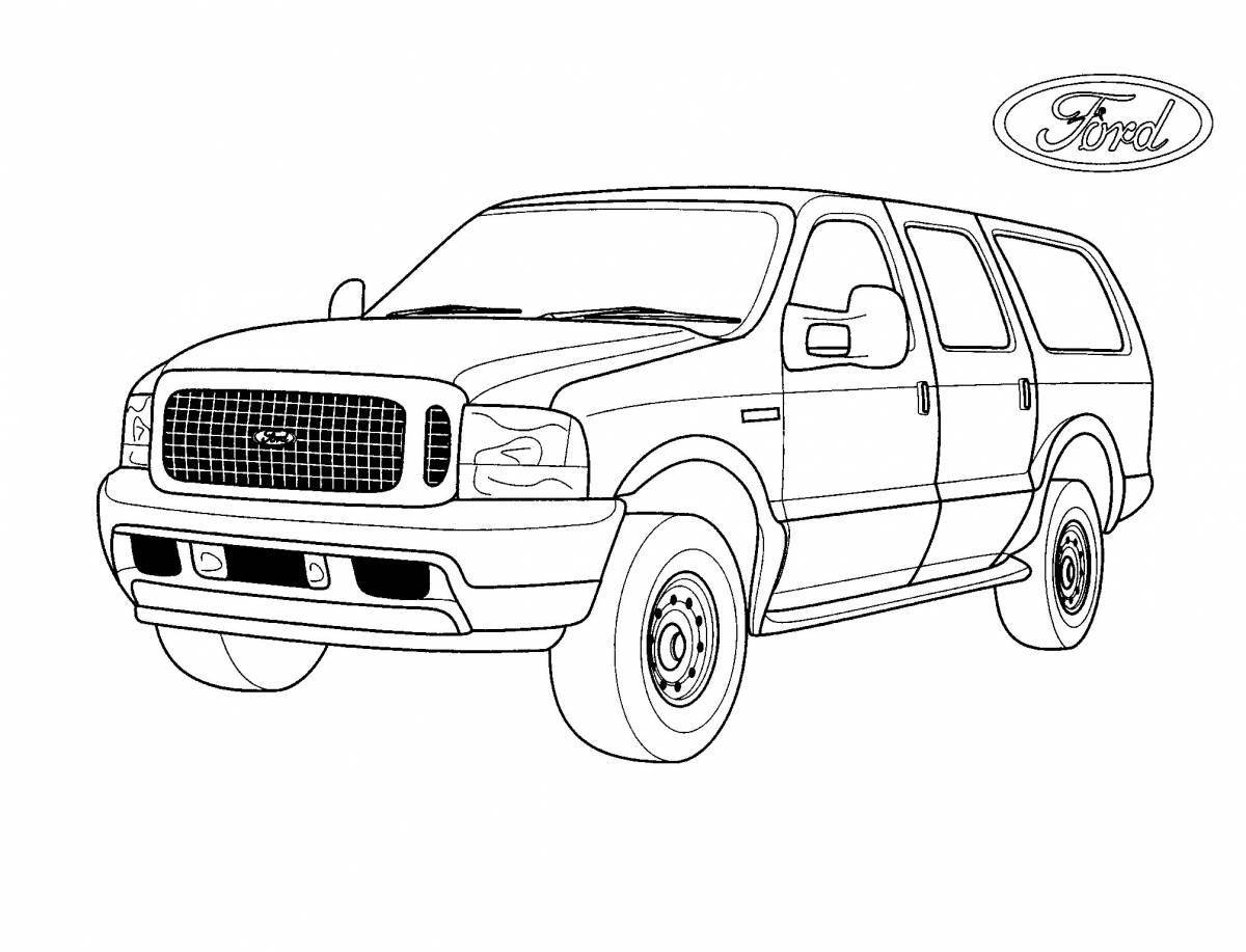 Coloring page luxury SUVs for boys