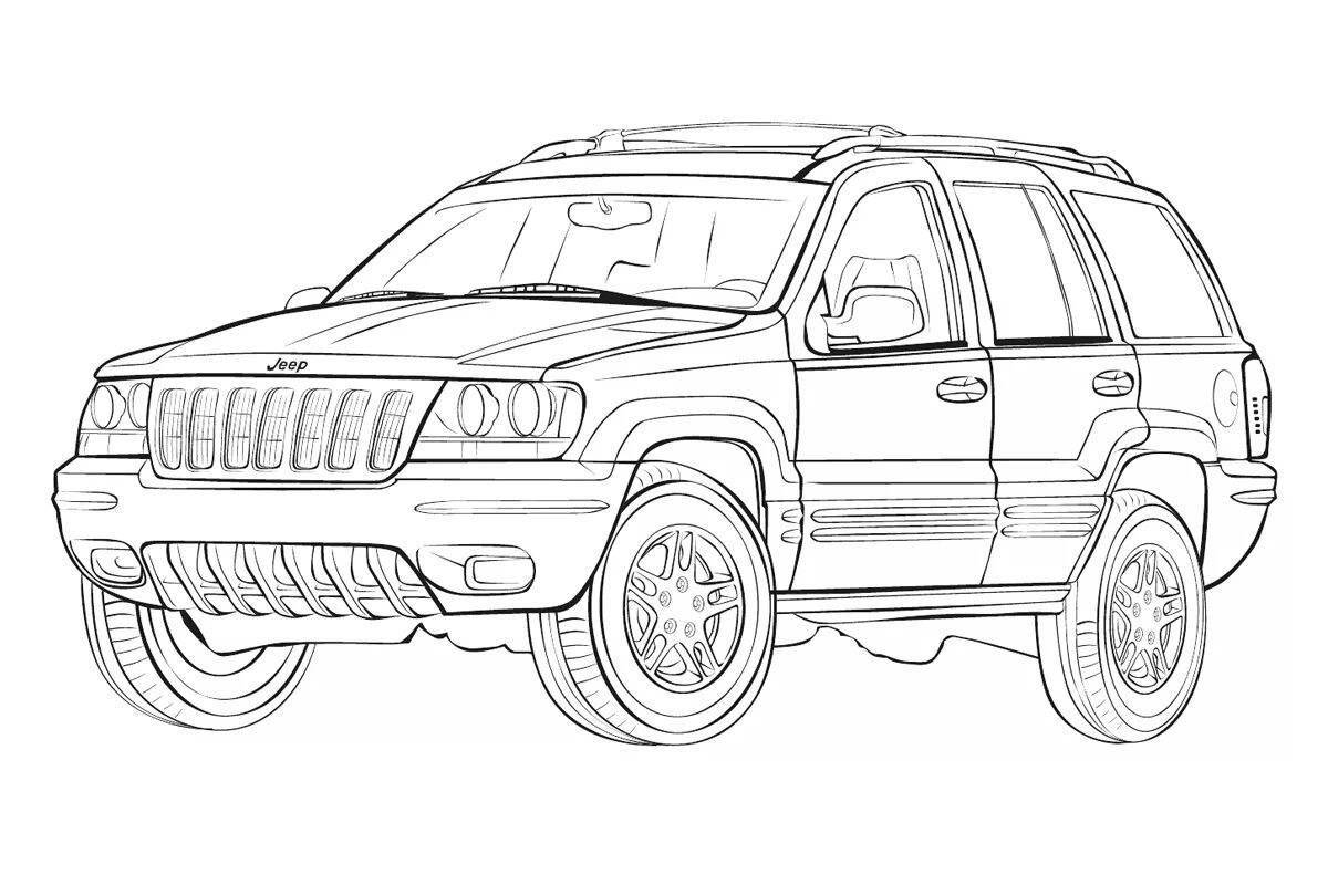 Bold SUVs coloring for boys