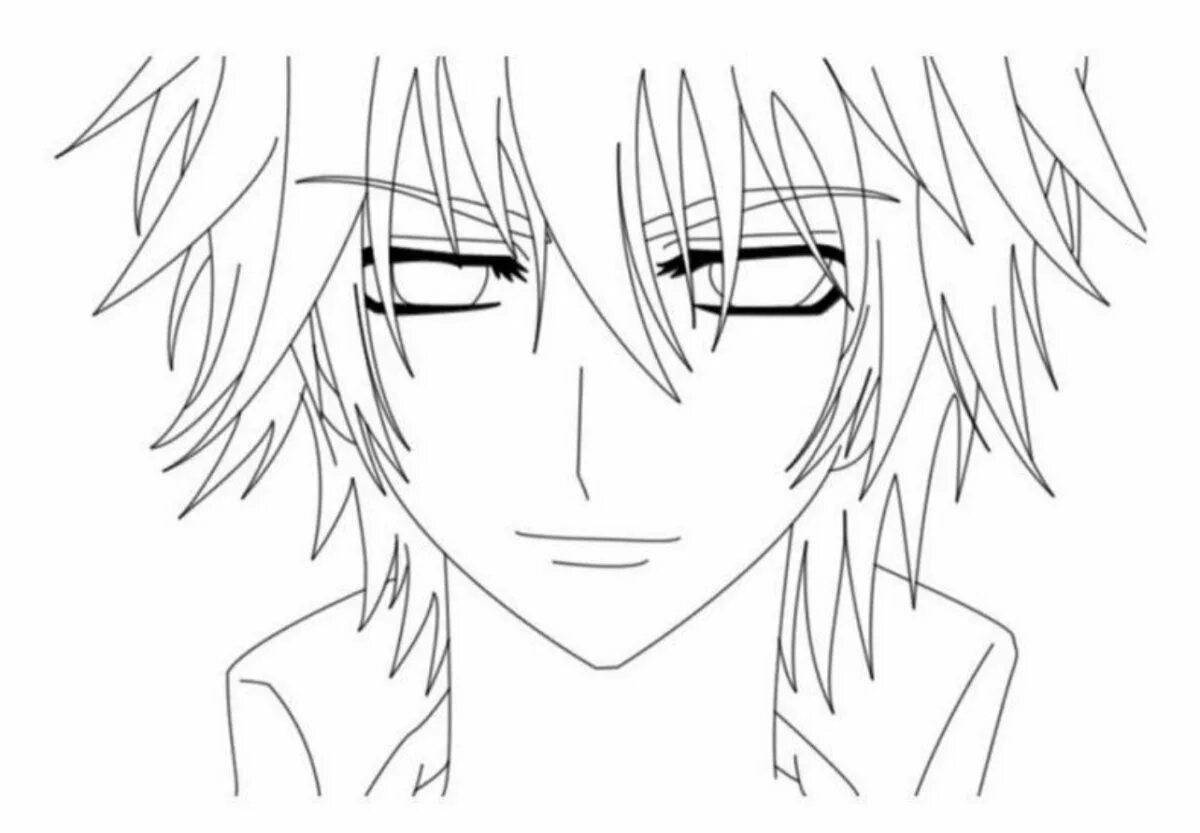Fine coloring pages anime handsome boys