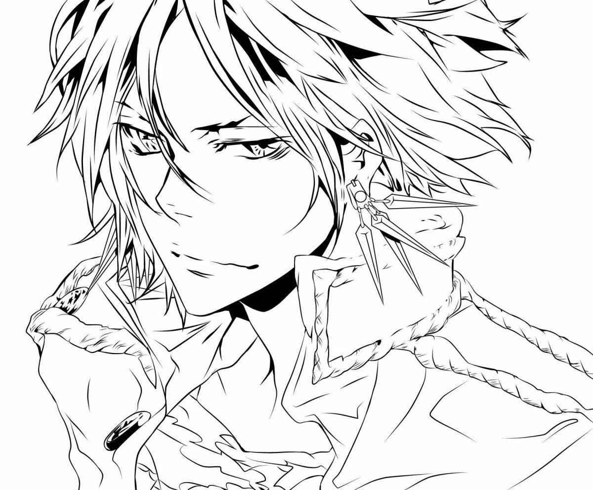Delightful coloring pages anime handsome boys