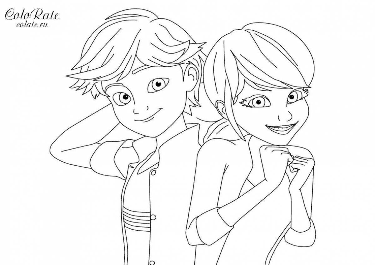 Coloring radiant marinette and adrien