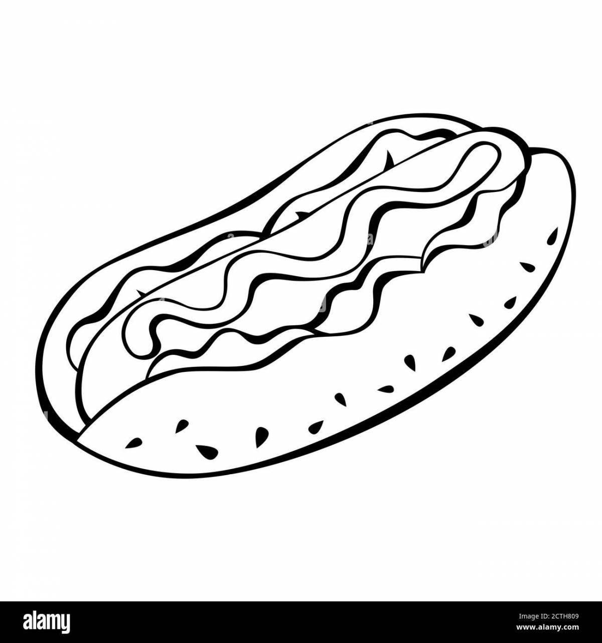 Savory sausage coloring pages in dough