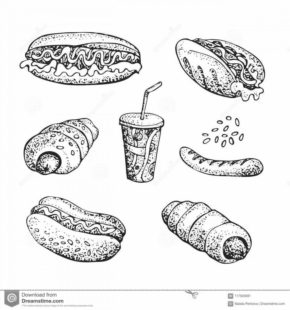 Crispy sausage coloring pages