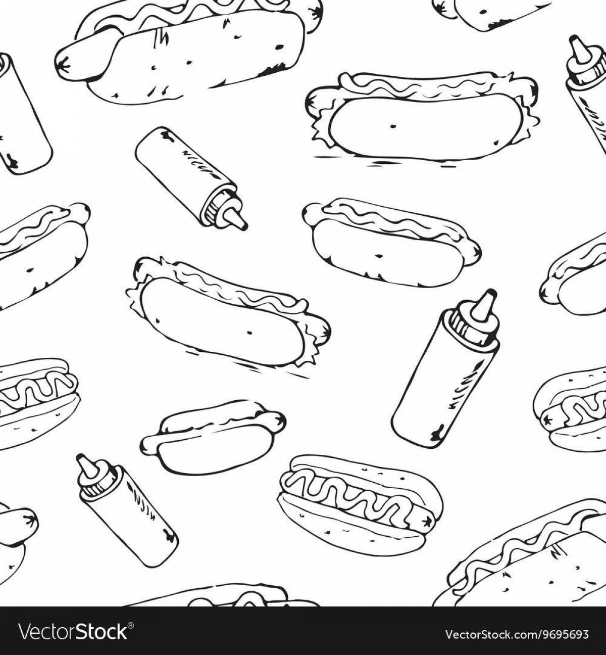 Soft coloring sausages in dough