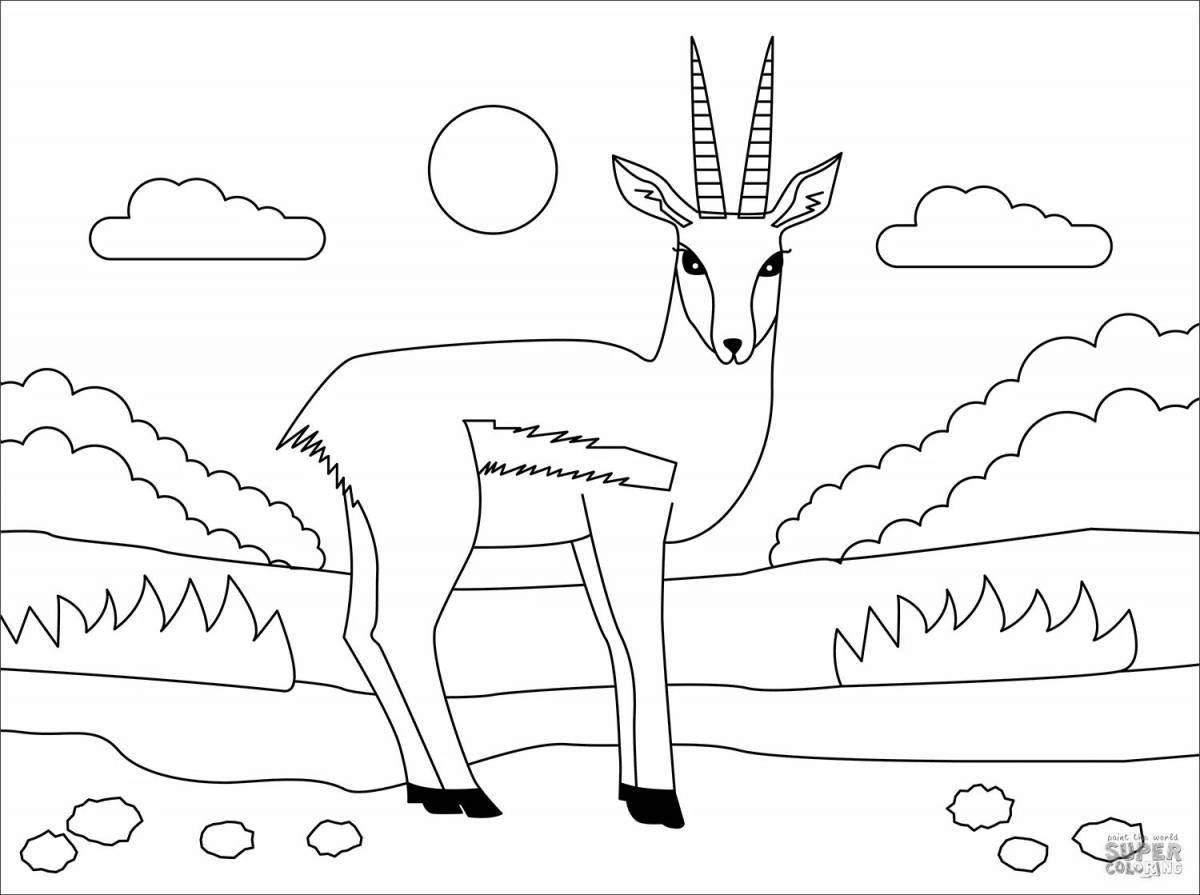 Antelope fun coloring book for kids