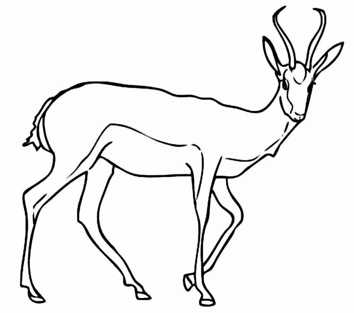 Amazing antelope coloring page for kids