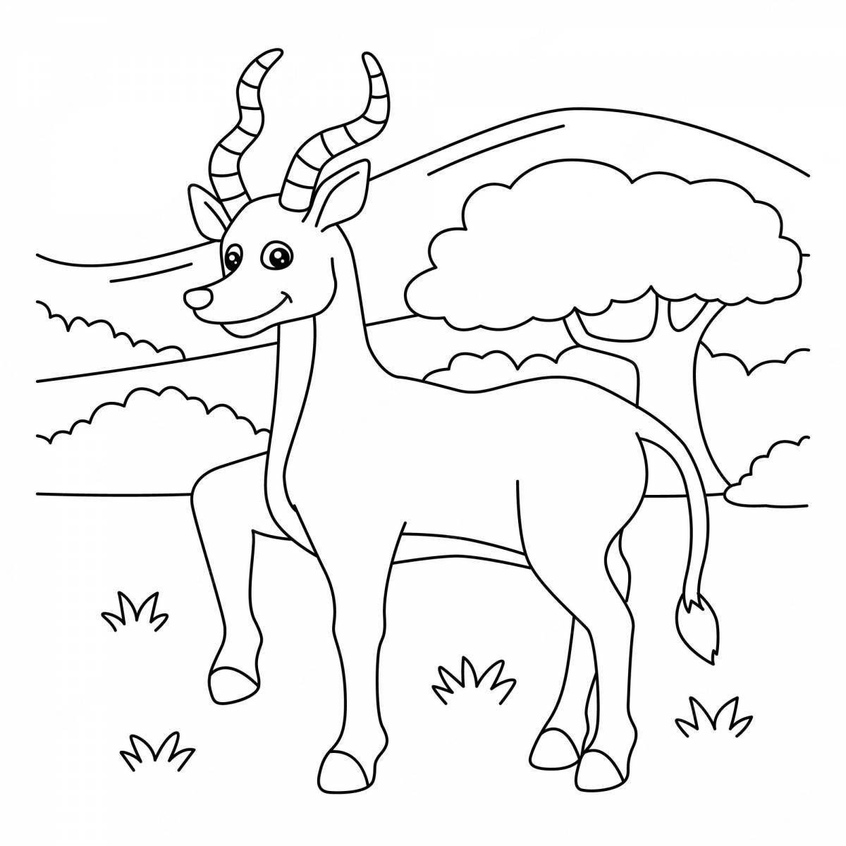 Инновационная раскраска антилопы для детей