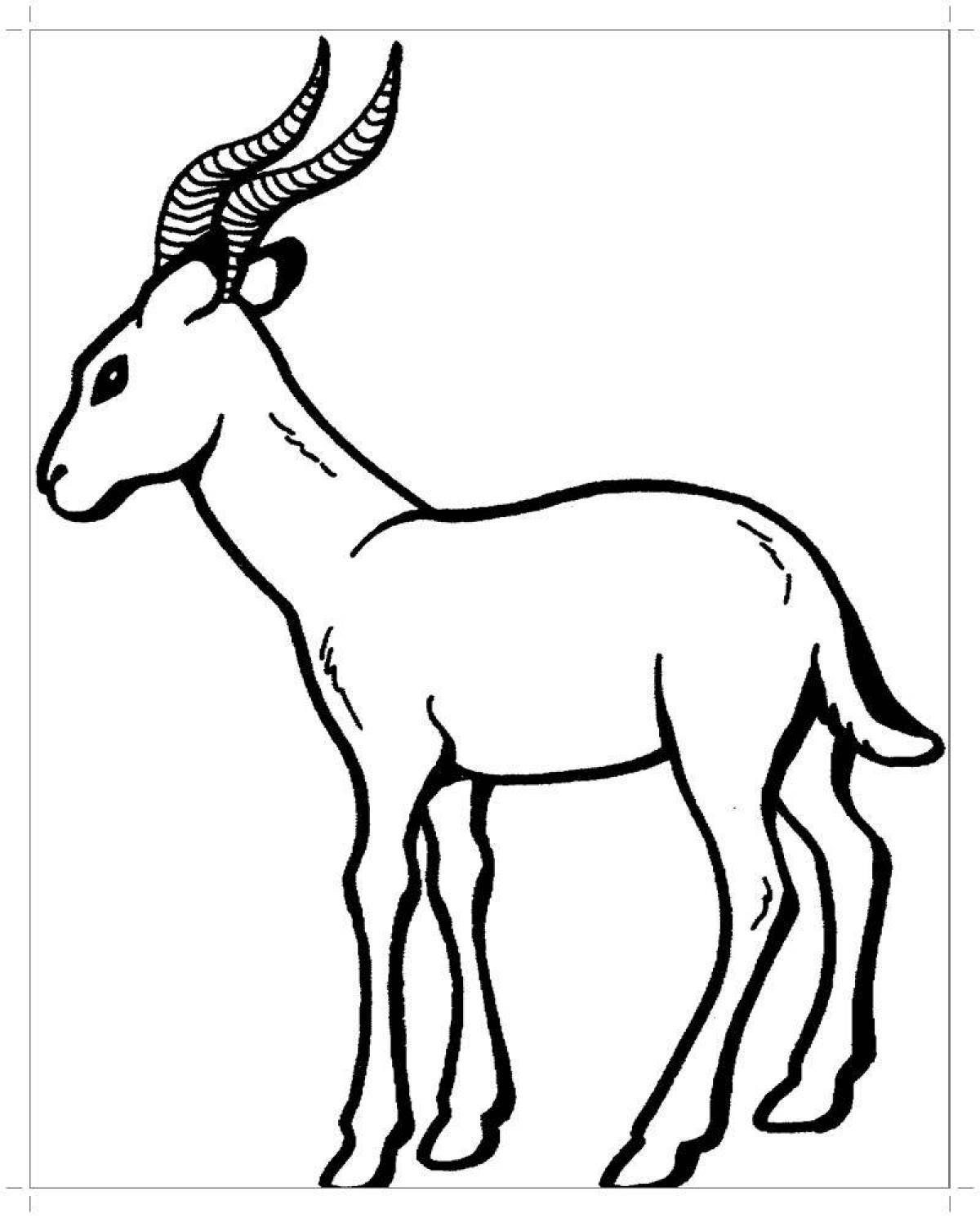 Playful antelope coloring book for kids