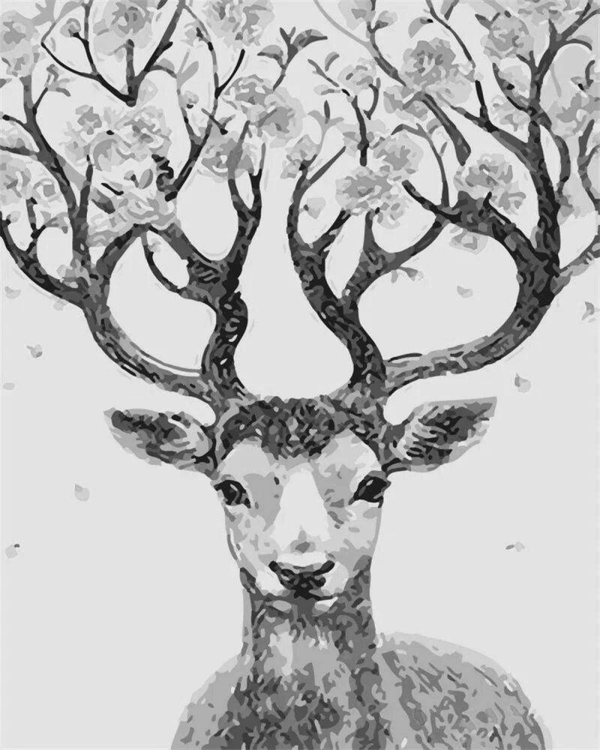 Exquisite deer coloring by numbers