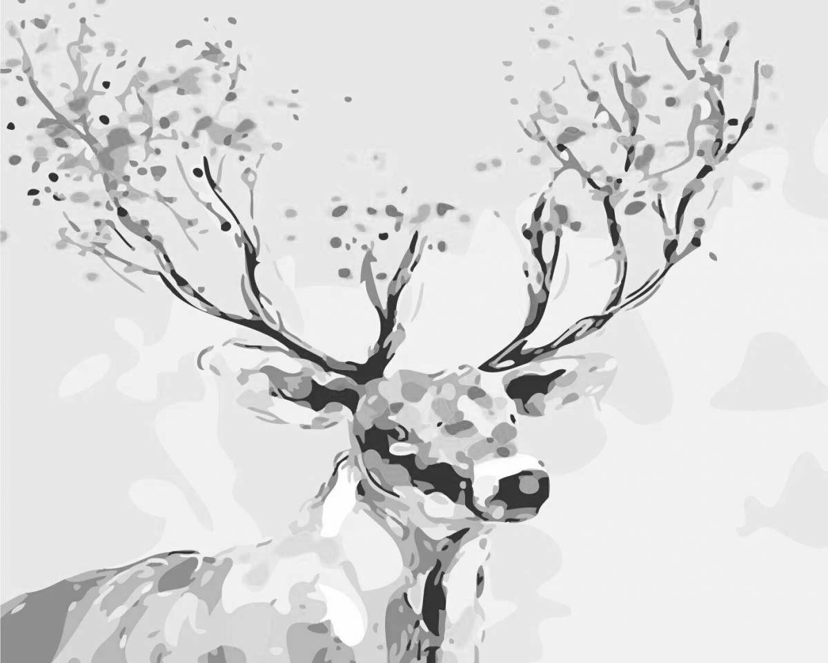 Coloring beckoning deer by numbers