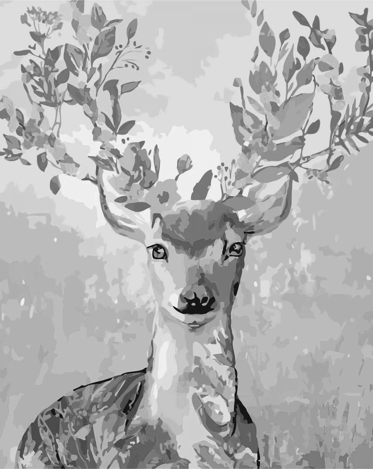 Wonderful deer color by number