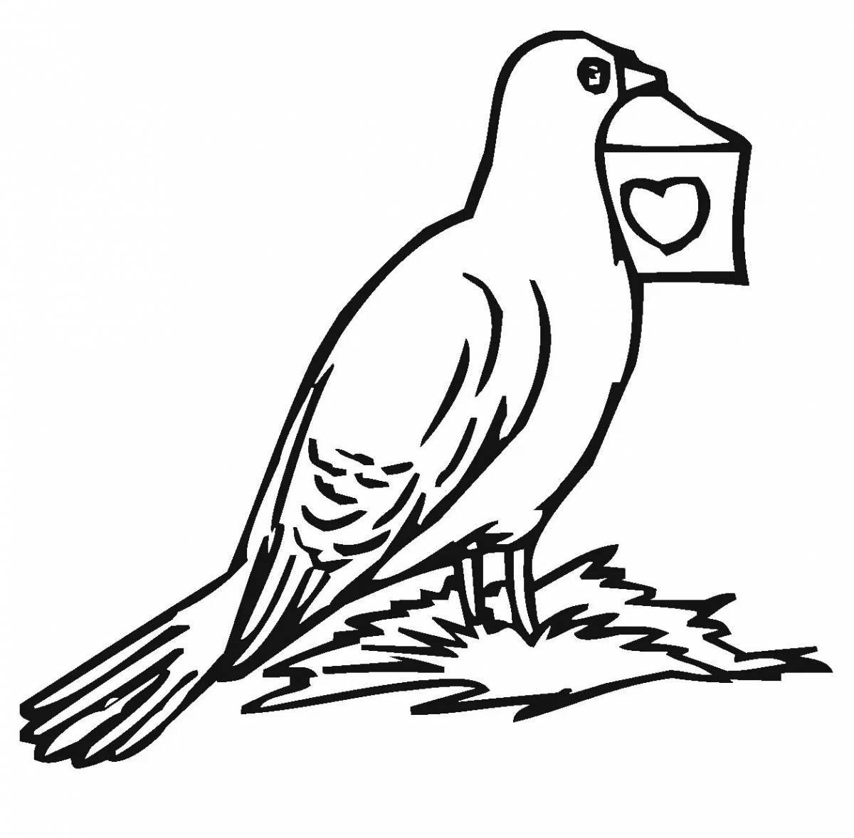 Playful siskin coloring page for toddlers