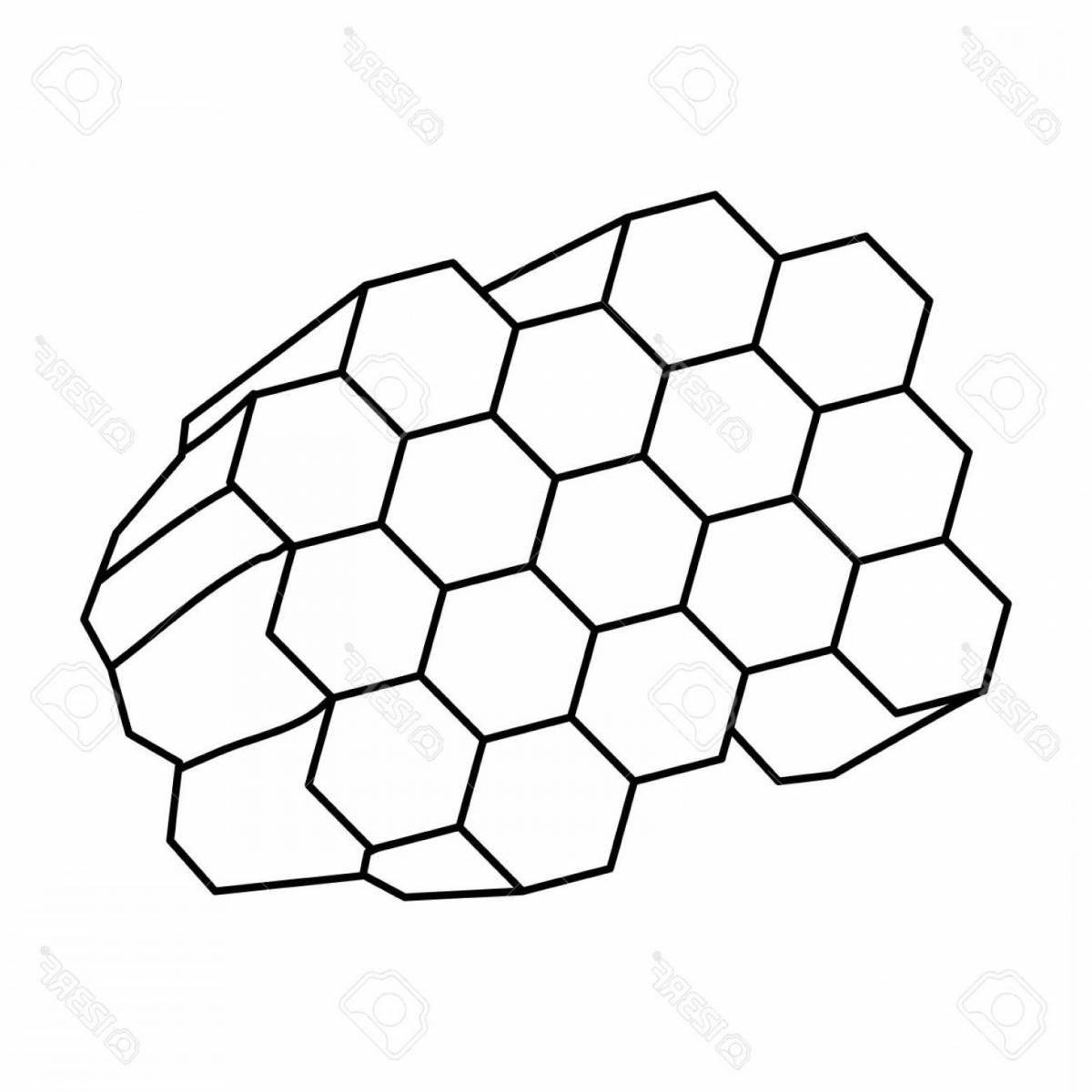 Colorful honeycomb coloring book for kids