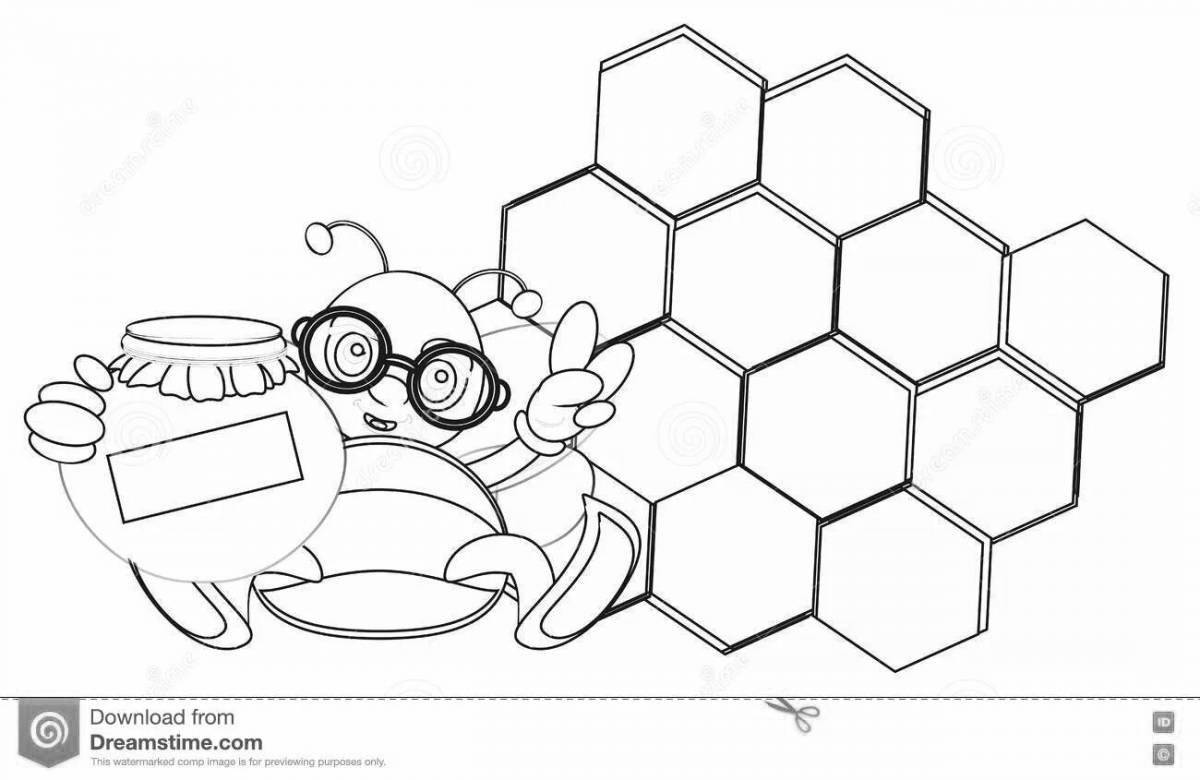 Joyful honeycomb coloring book for kids