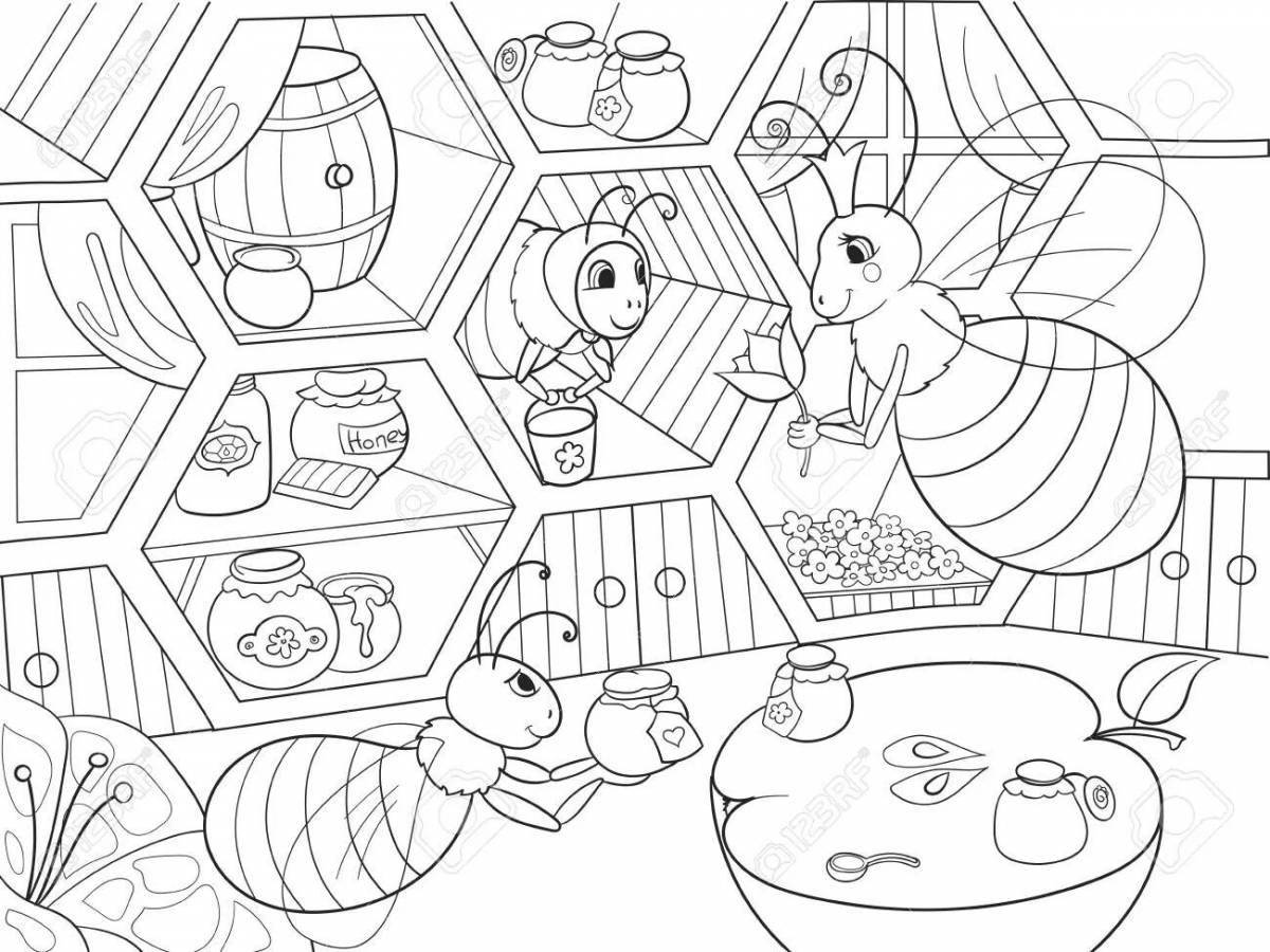 Glowing honeycomb coloring book for teens