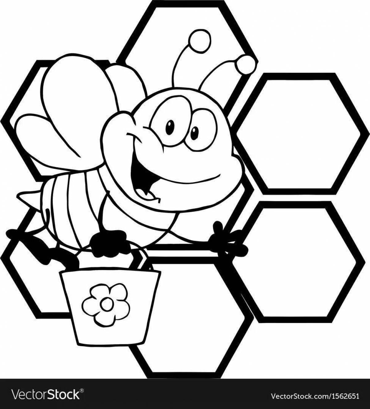 Adorable honeycomb coloring book for schoolchildren