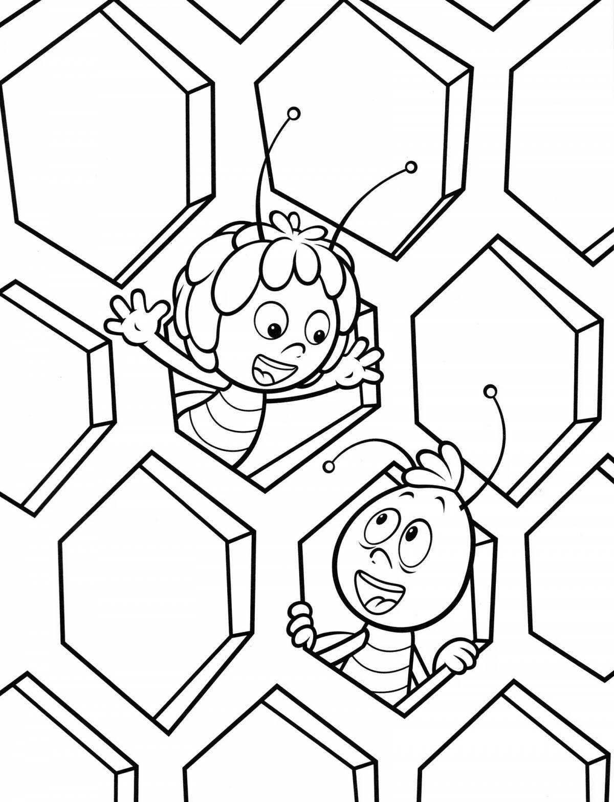 Coloring book happy honeycombs for students