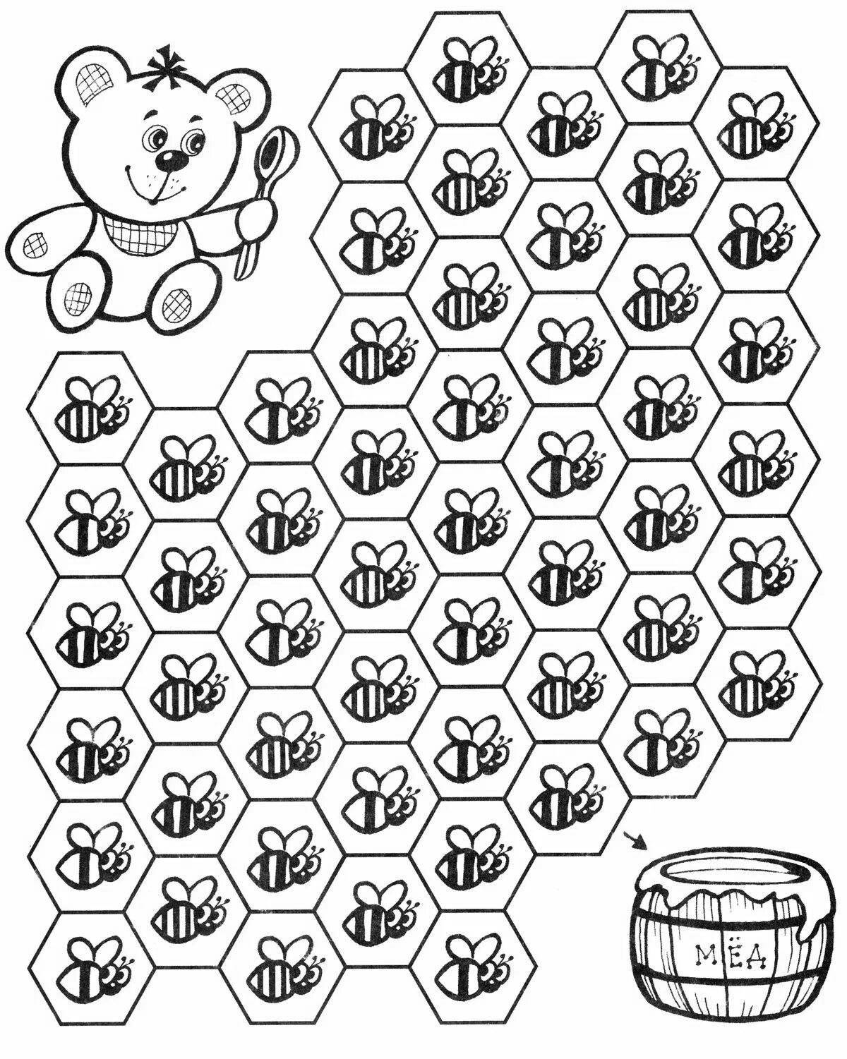 Great honeycomb coloring book for kids