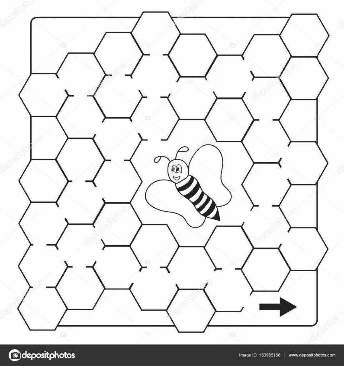 Perfect honeycombs coloring pages for toddlers