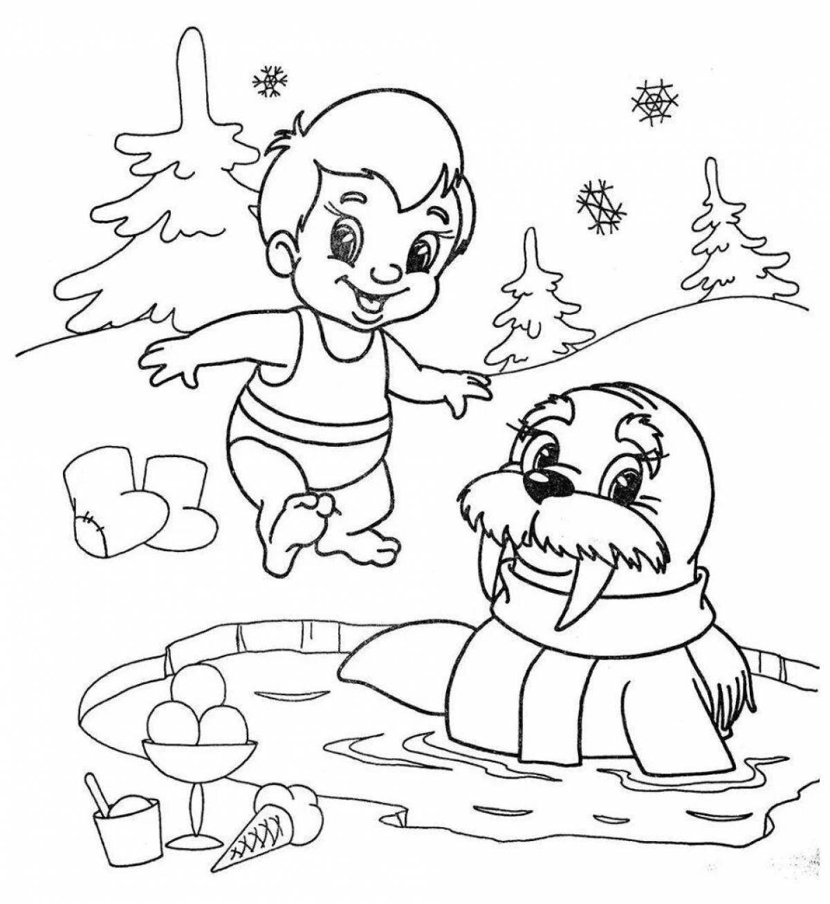 Fun temper coloring page for kids