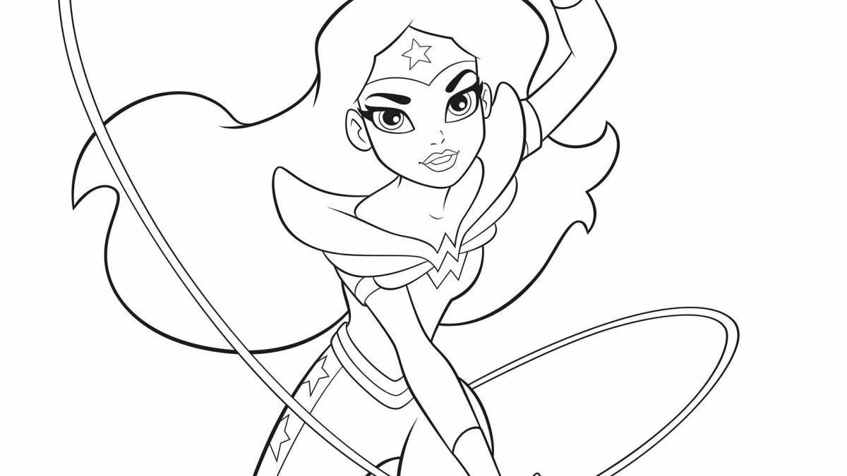Charming super hero high coloring page
