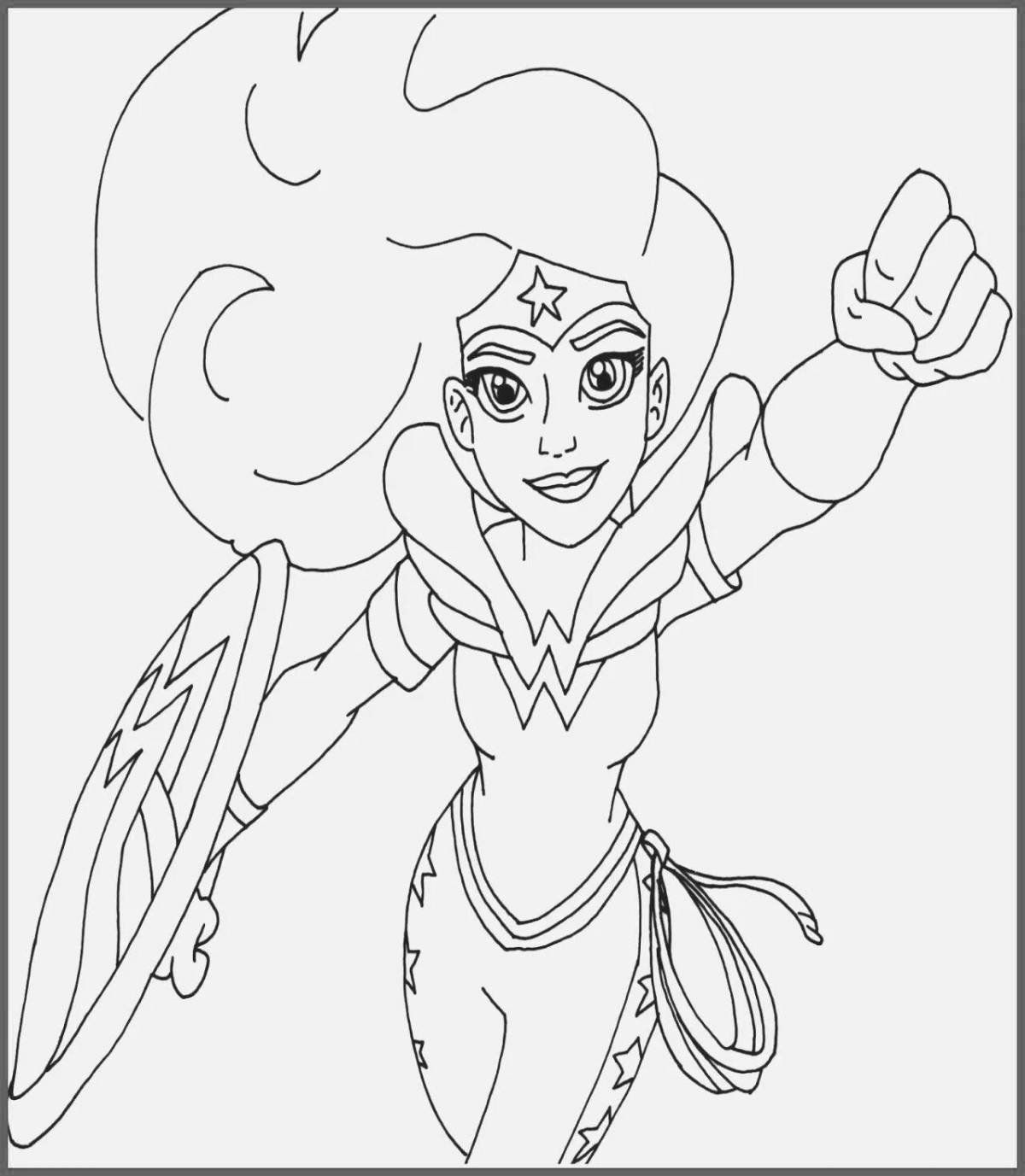 Fascinating super hero high coloring page