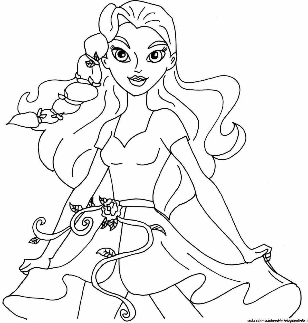 Engaging super hero high coloring page