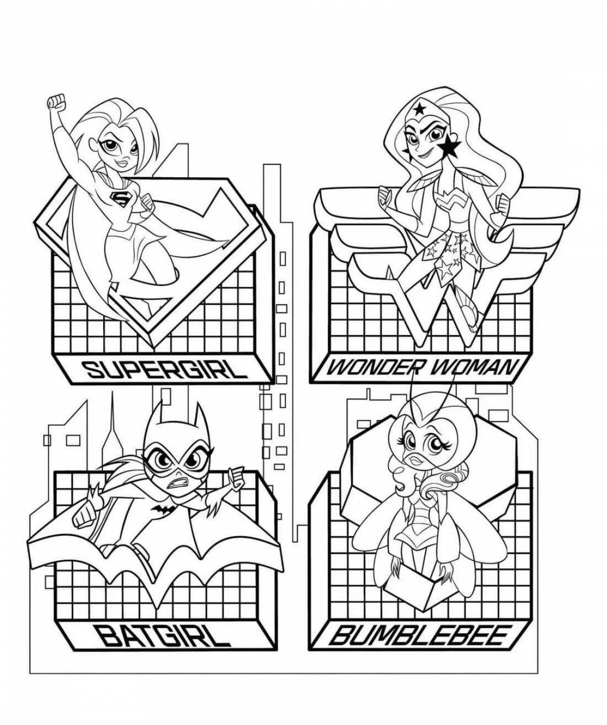 Violent superhero high coloring page