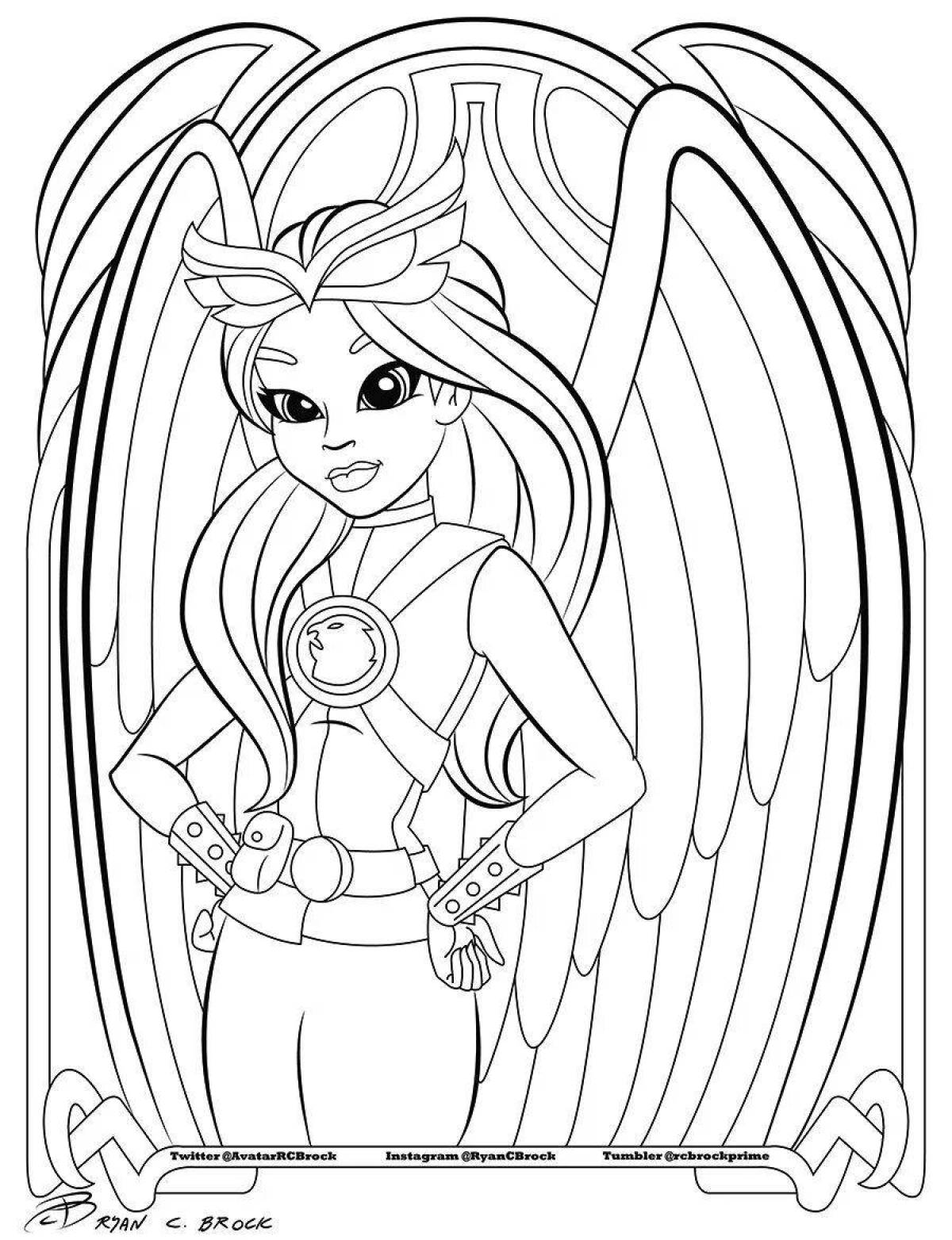 Magical super hero high coloring page