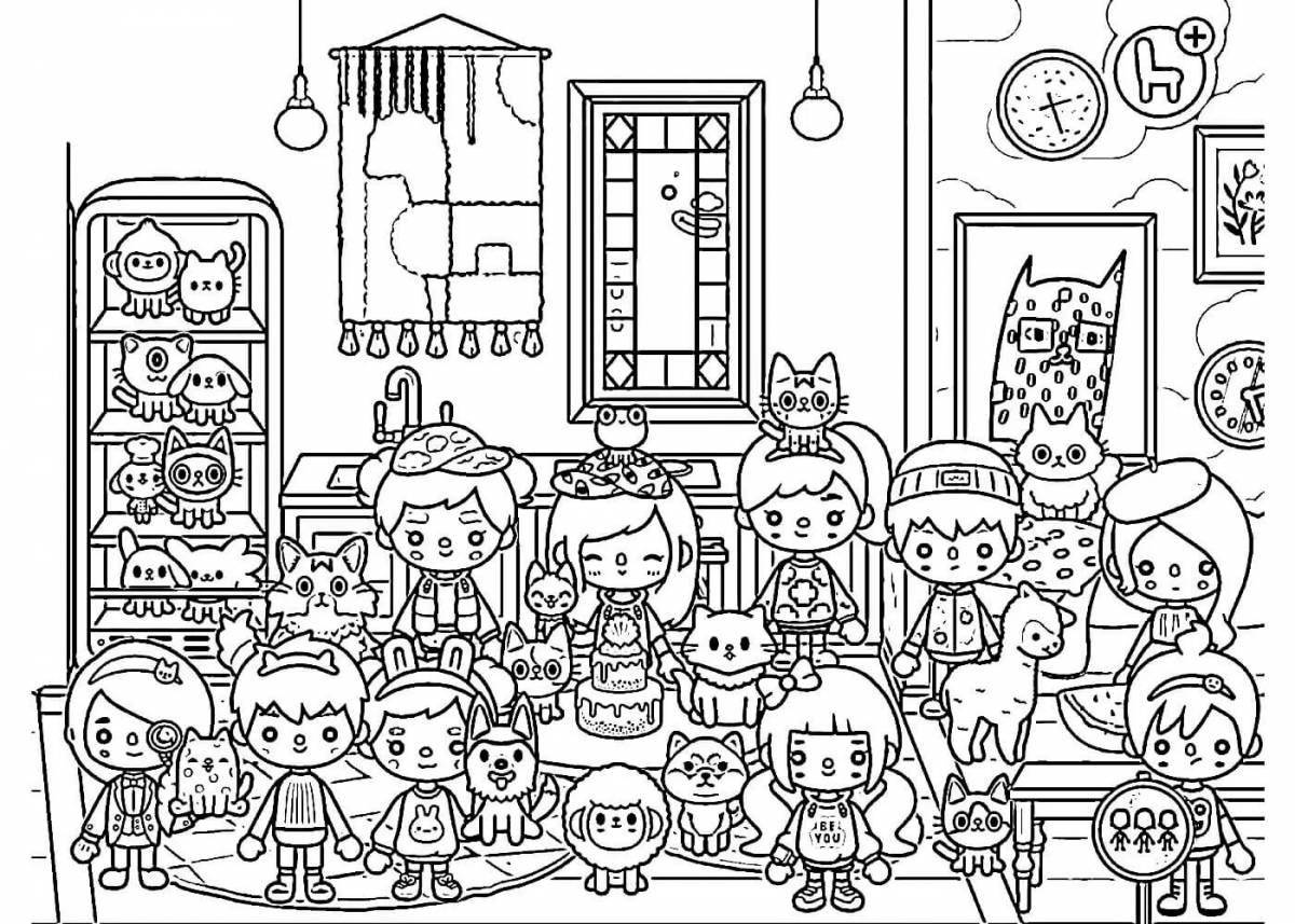 Amazing modern world coloring page