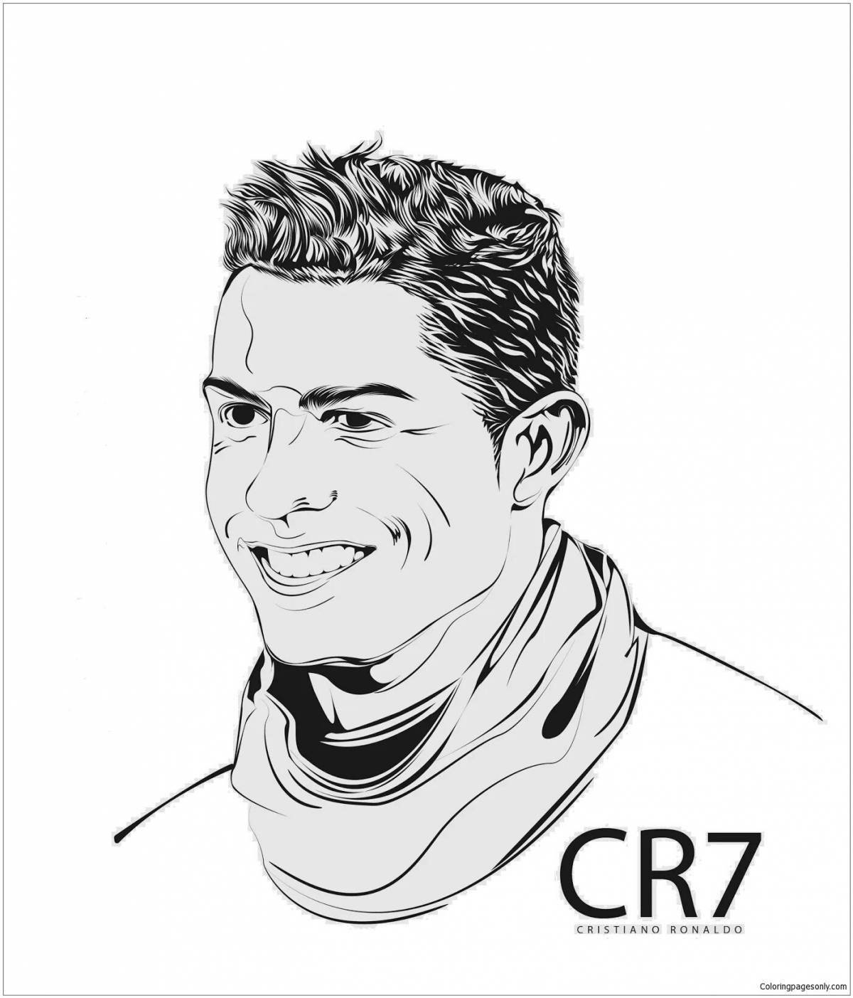 Coloring page colorful football player ronaldo