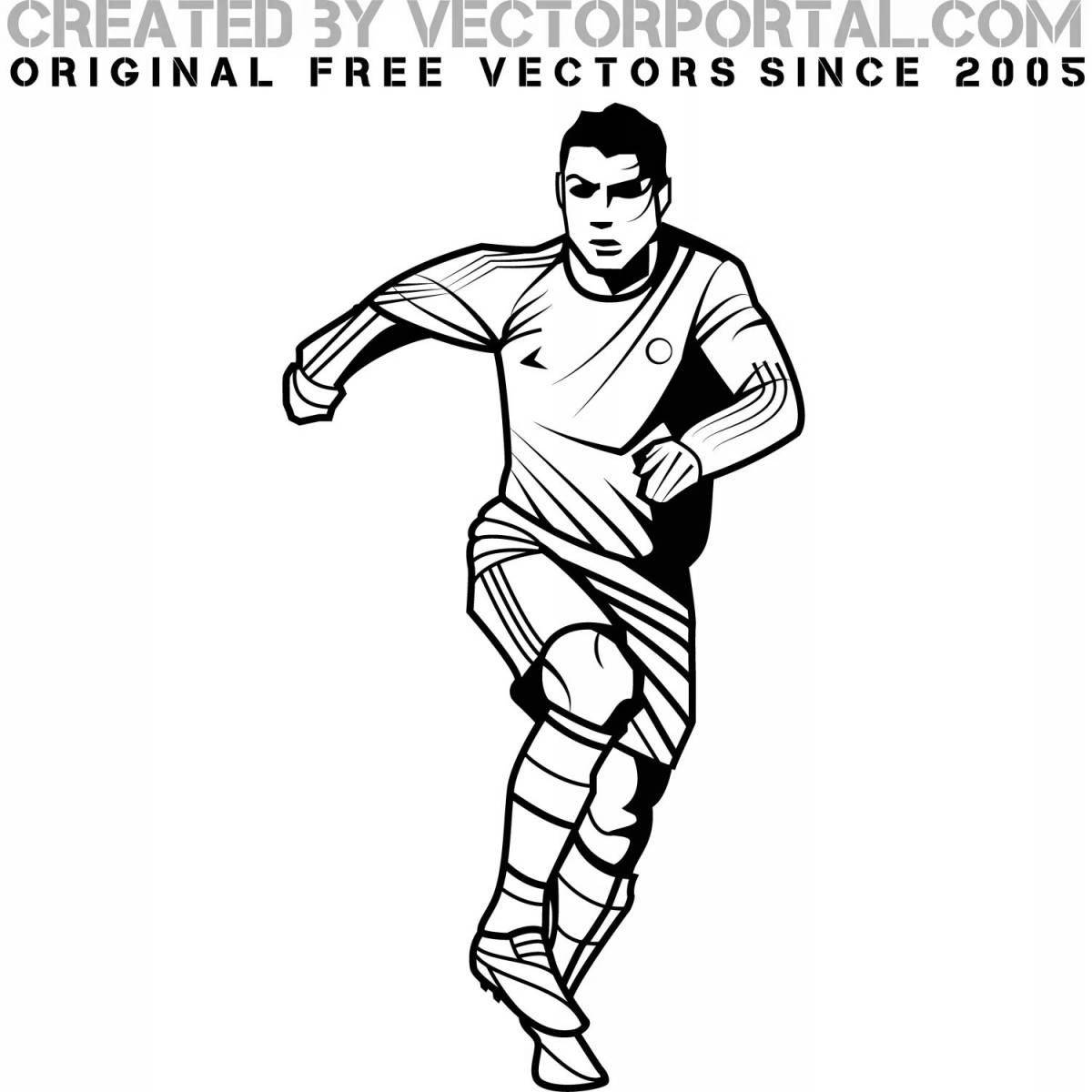 Coloring page glowing football player ronaldo