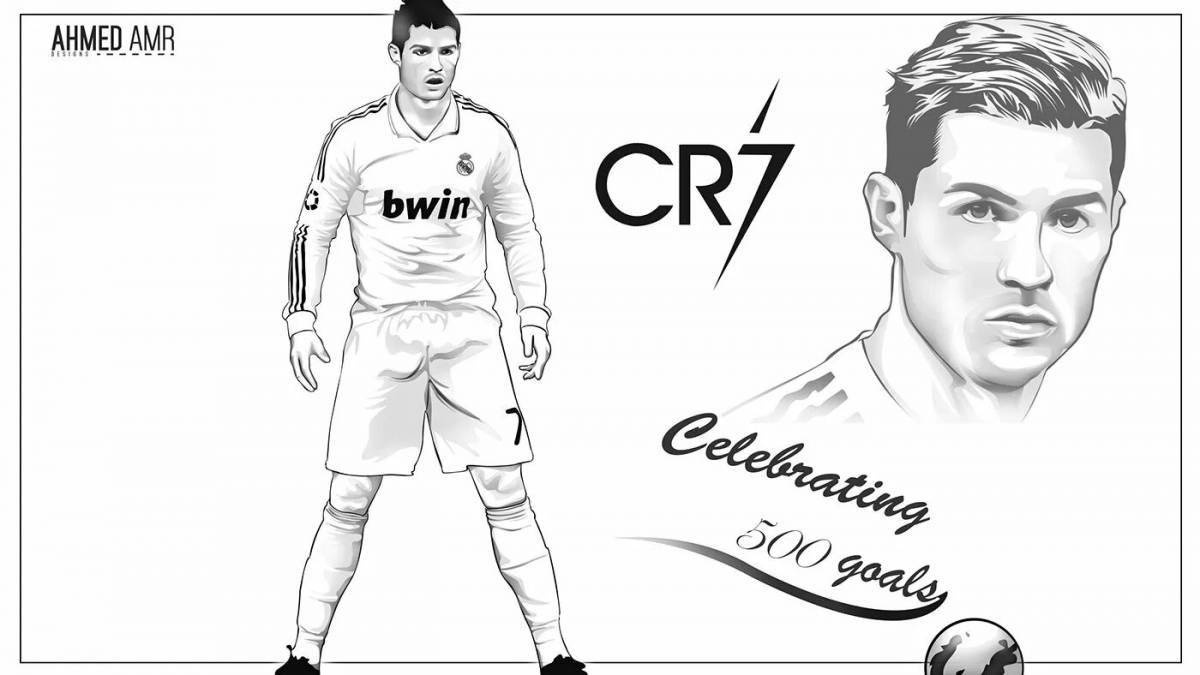 Coloring page outgoing soccer player ronaldo