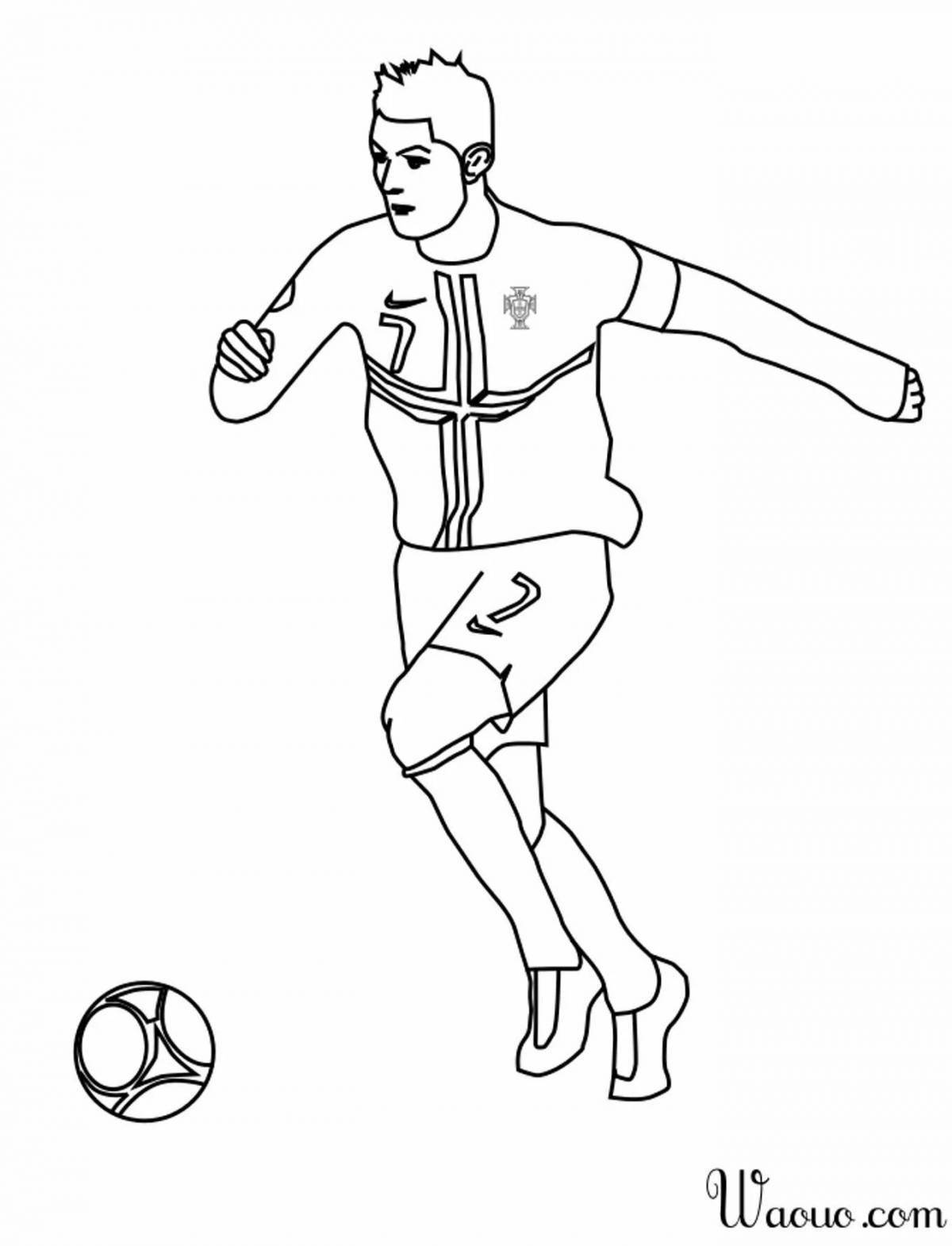 Photo Coloring page confident football player ronaldo