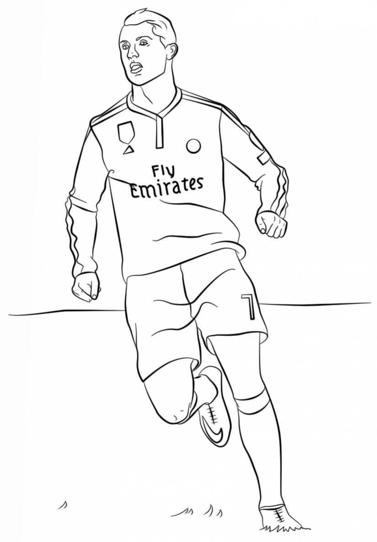 Coloring page dazzling football player ronaldo