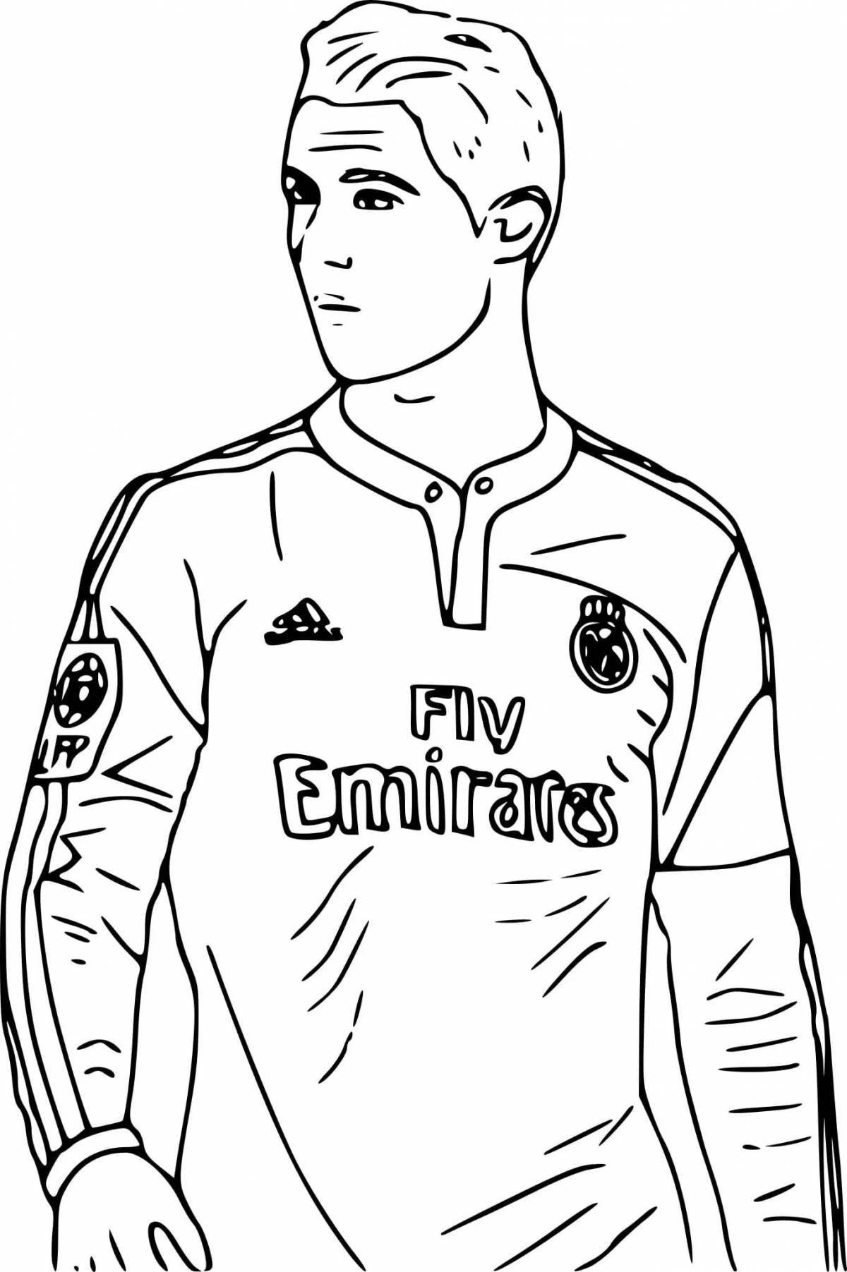 Photo Brilliant soccer player ronaldo coloring book