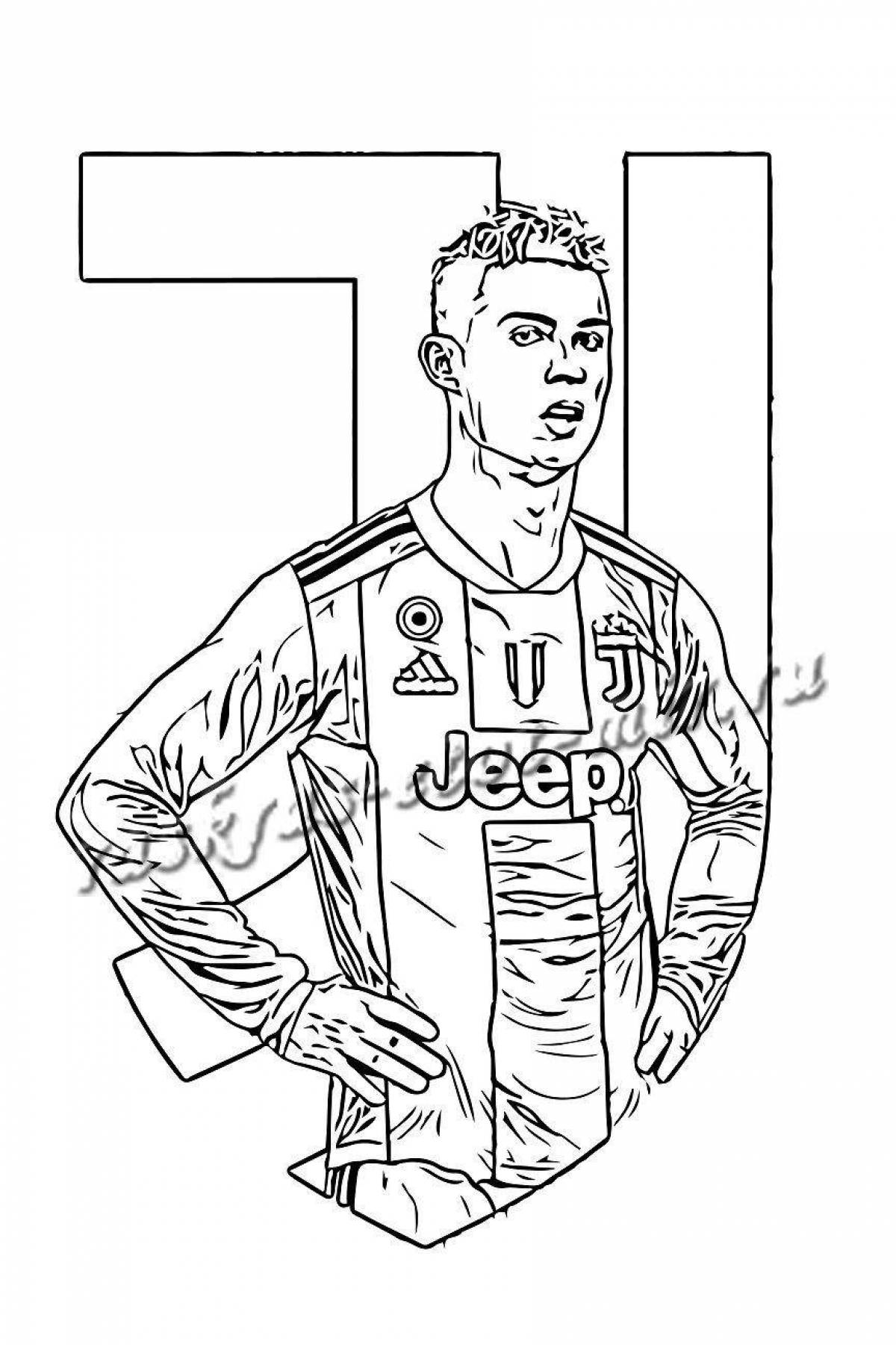 Coloring page charming soccer player ronaldo