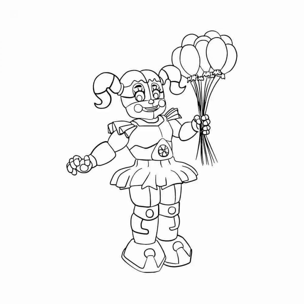 Joyful coloring animatronic puppet