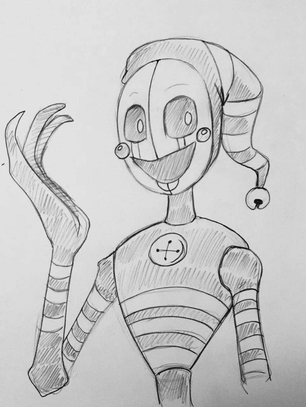 Animatronic puppet coloring book