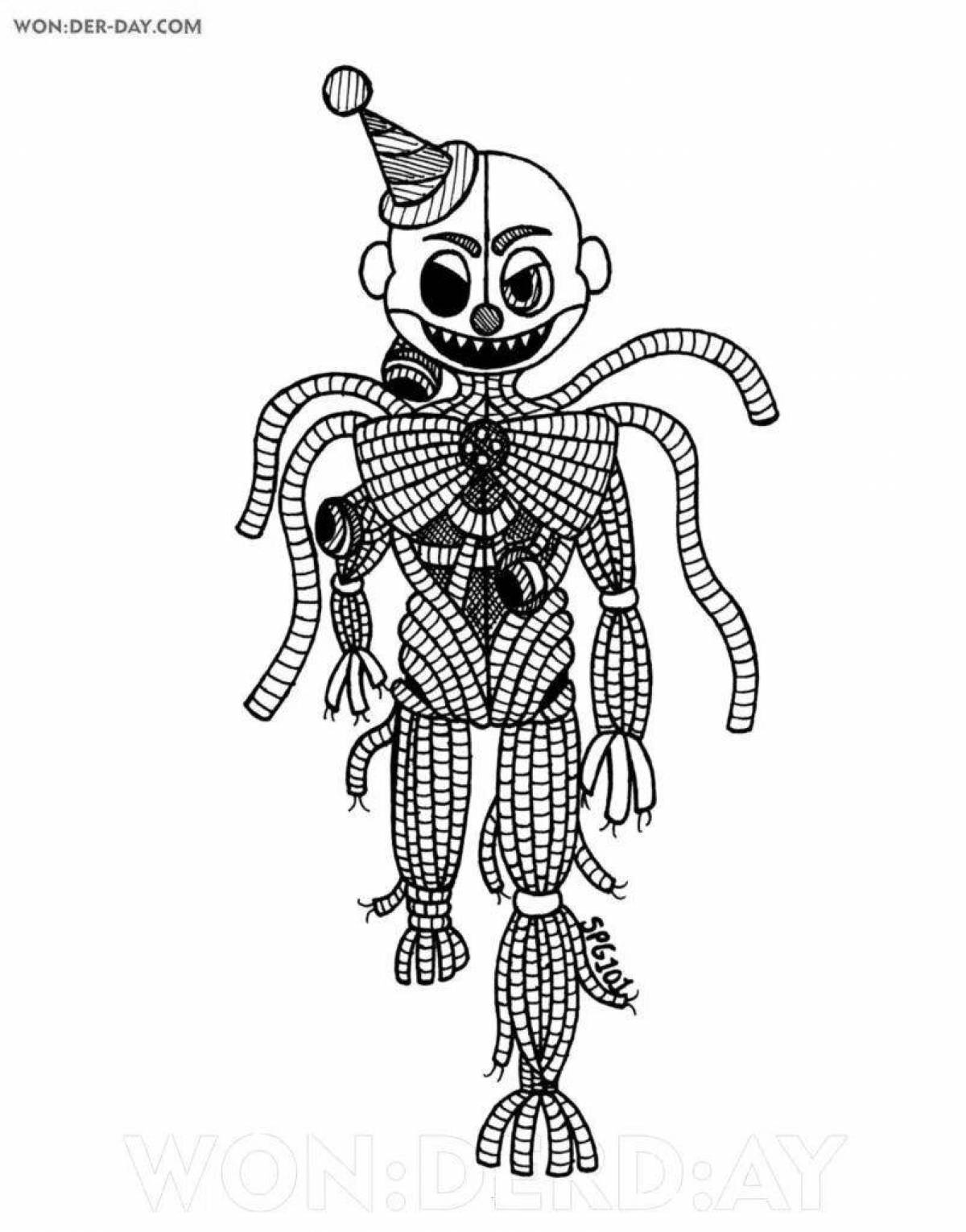 Загадочная раскраска аниматроника марионетка