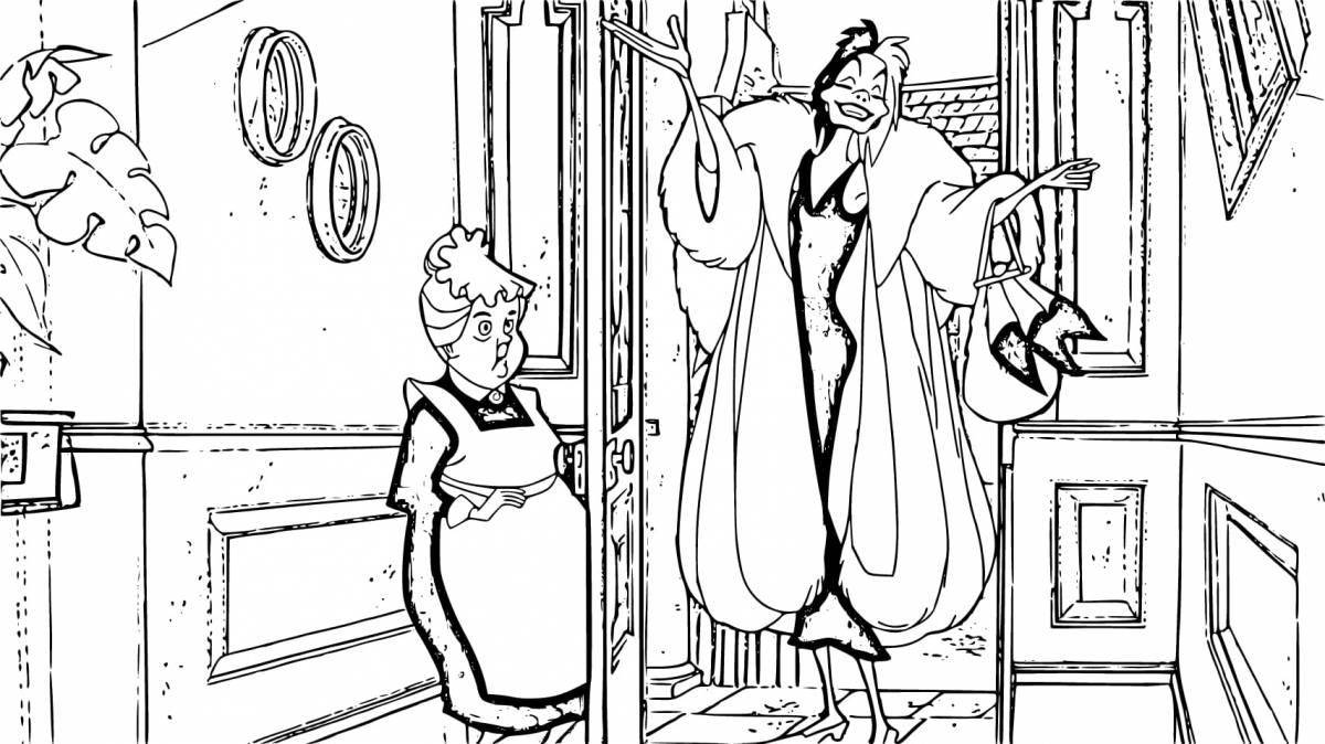 Coloring page cruella 101 dalmatians